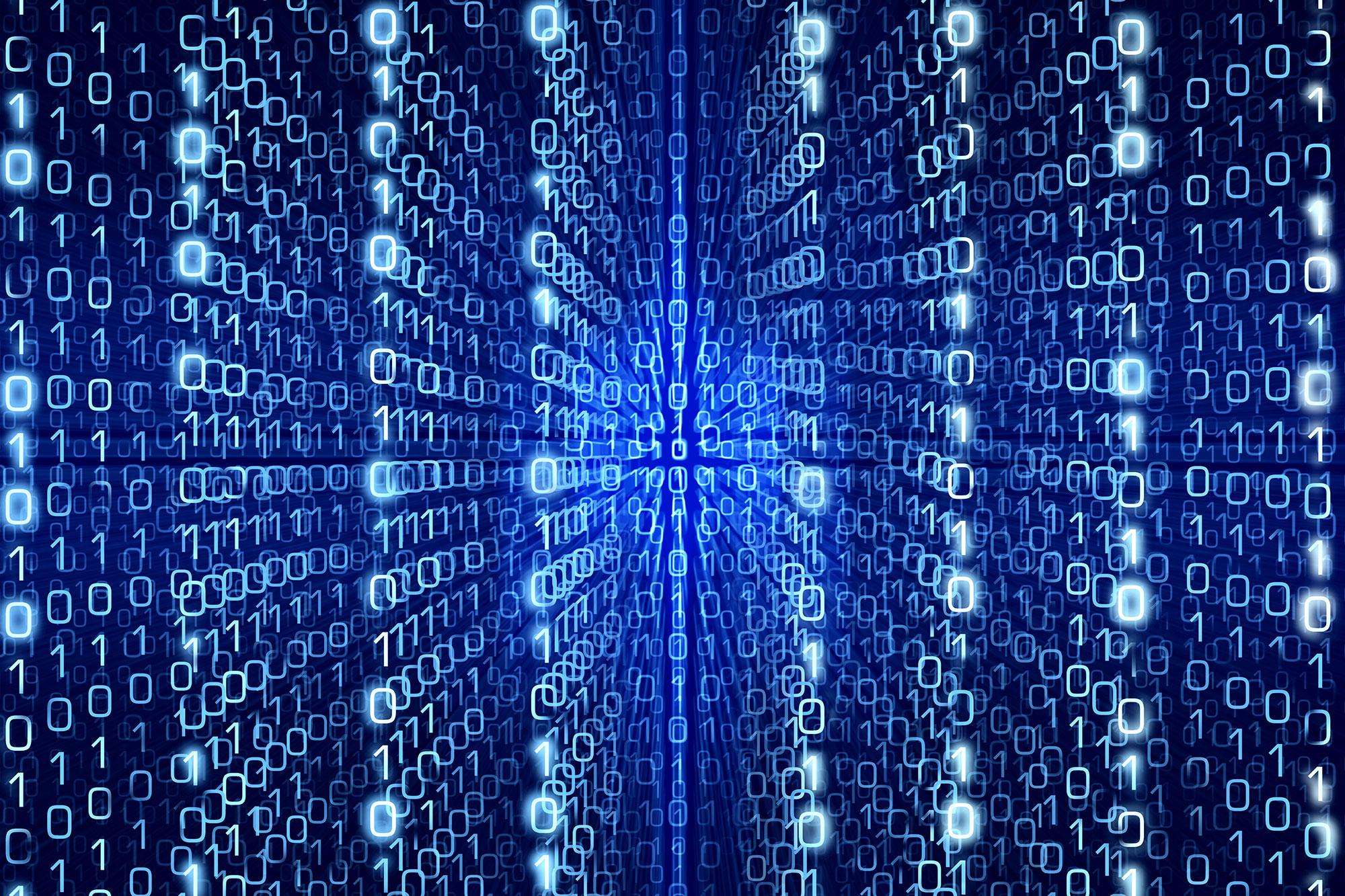 Blaue Matrix Abstracter Digital background